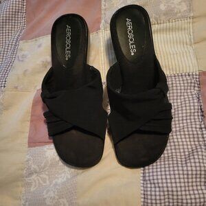 Aerosoles Black Slides  Size 6 M